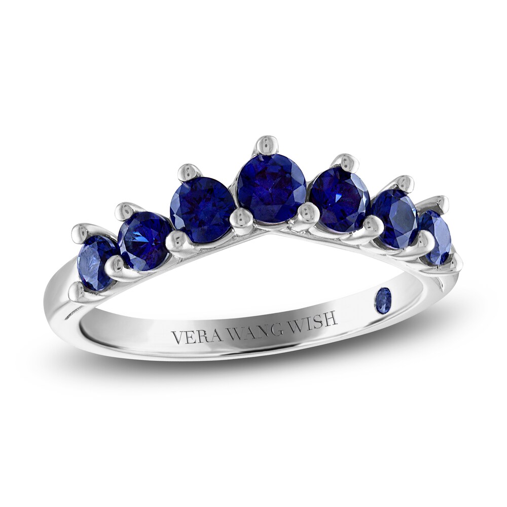 Vera Wang WISH Natural Blue Sapphire Wedding Band 14K White Gold RXenbIdn Vera Wang WISH Natural Blue Sapphire Wedding Band 14K White Gold RXenbIdn