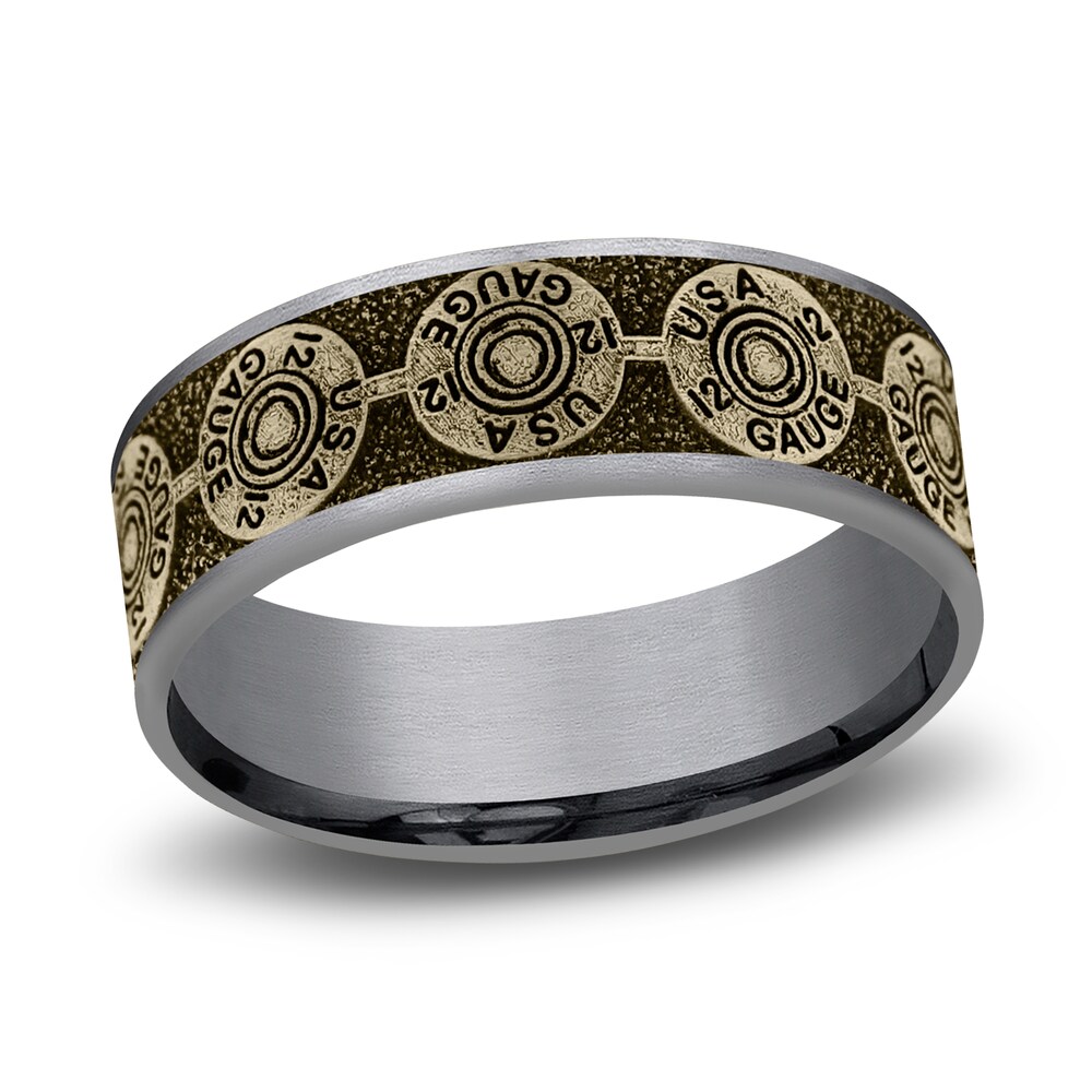 Men's Bullet Wedding Band 14K Yellow Gold/Tantalum 7.5mm RXoMFcnO Men's Bullet Wedding Band 14K Yellow Gold/Tantalum 7.5mm RXoMFcnO