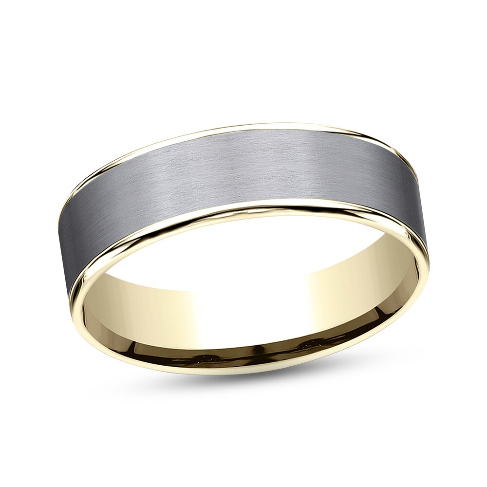 Satin Wedding Band 14K Yellow Gold/Tantalum 6.5mm Rqg94YVj Satin Wedding Band 14K Yellow Gold/Tantalum 6.5mm Rqg94YVj