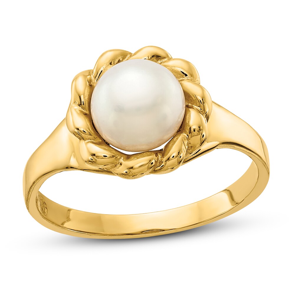 Cultured Freshwater Pearl Ring 14K Yellow Gold RzkDqmlk Cultured Freshwater Pearl Ring 14K Yellow Gold RzkDqmlk