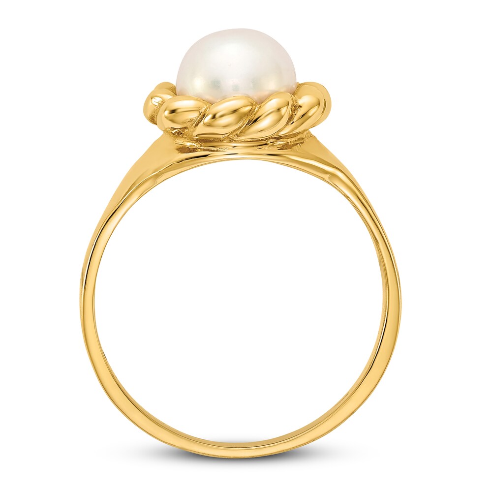 Cultured Freshwater Pearl Ring 14K Yellow Gold RzkDqmlk Cultured Freshwater Pearl Ring 14K Yellow Gold RzkDqmlk