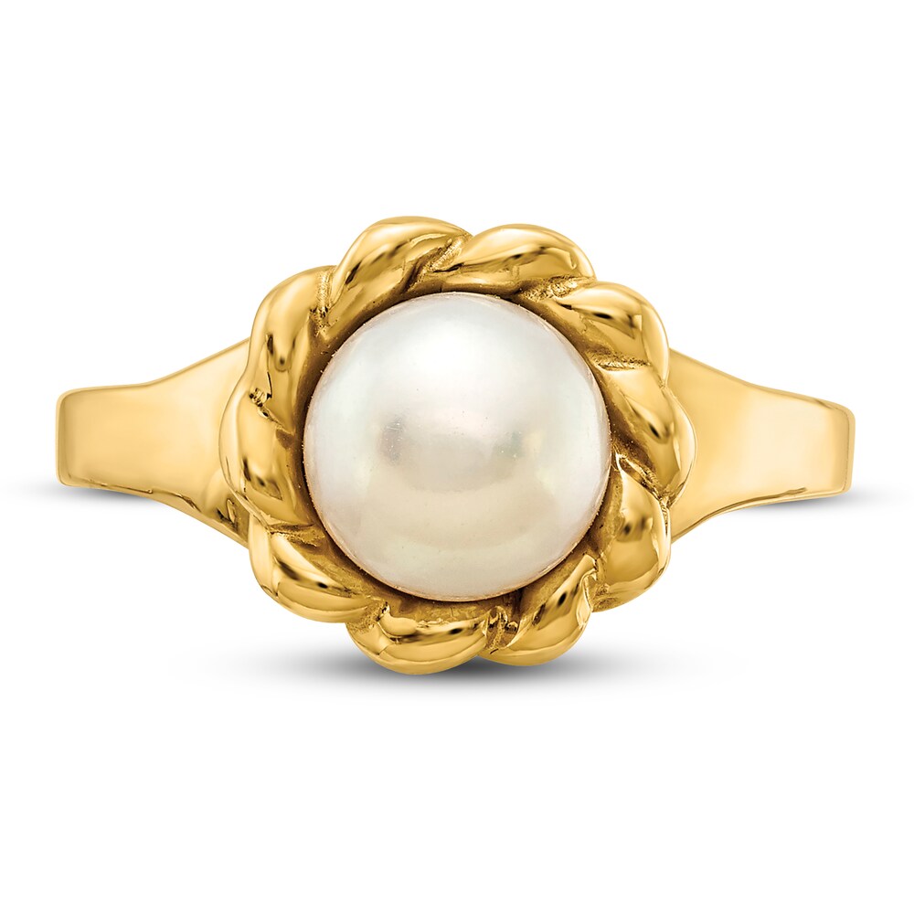 Cultured Freshwater Pearl Ring 14K Yellow Gold RzkDqmlk Cultured Freshwater Pearl Ring 14K Yellow Gold RzkDqmlk