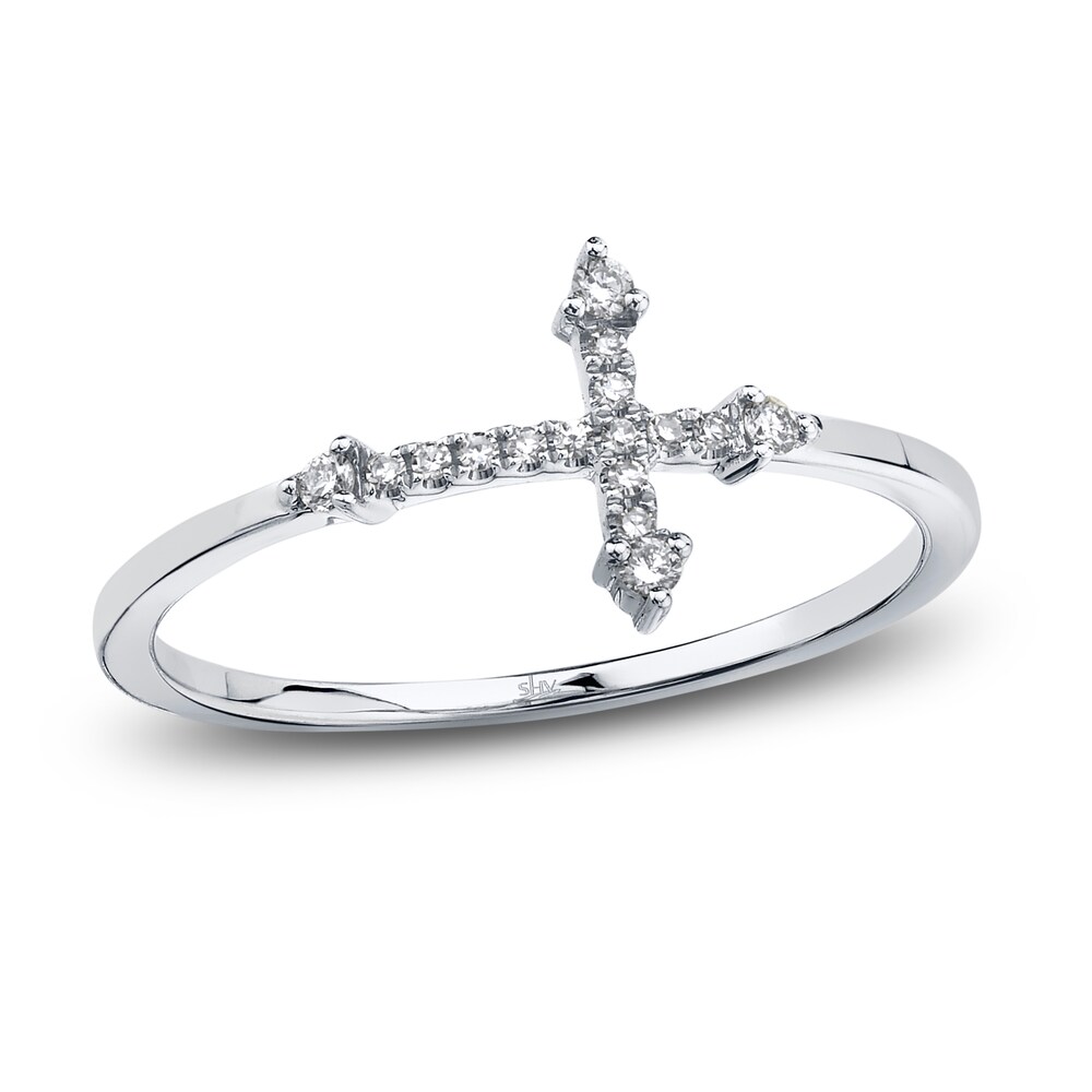 Shy Creation Diamond Cross Ring 1/10 ct tw Round 14K White Gold SC55008654 S0xax9rL Shy Creation Diamond Cross Ring 1/10 ct tw Round 14K White Gold SC55008654 S0xax9rL