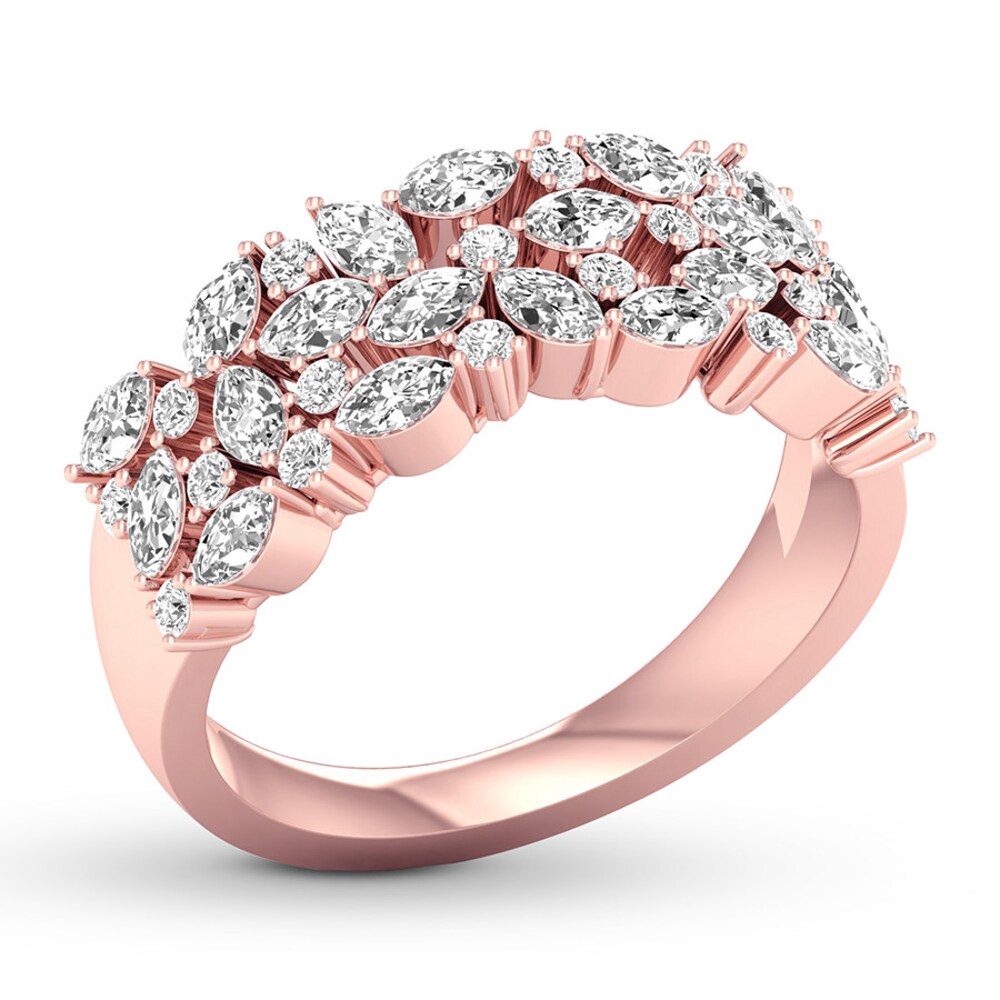 Diamond Anniversary Ring 1-1/5 ct tw Marquise/Round 14K Gold S2oeWxND Diamond Anniversary Ring 1-1/5 ct tw Marquise/Round 14K Gold S2oeWxND