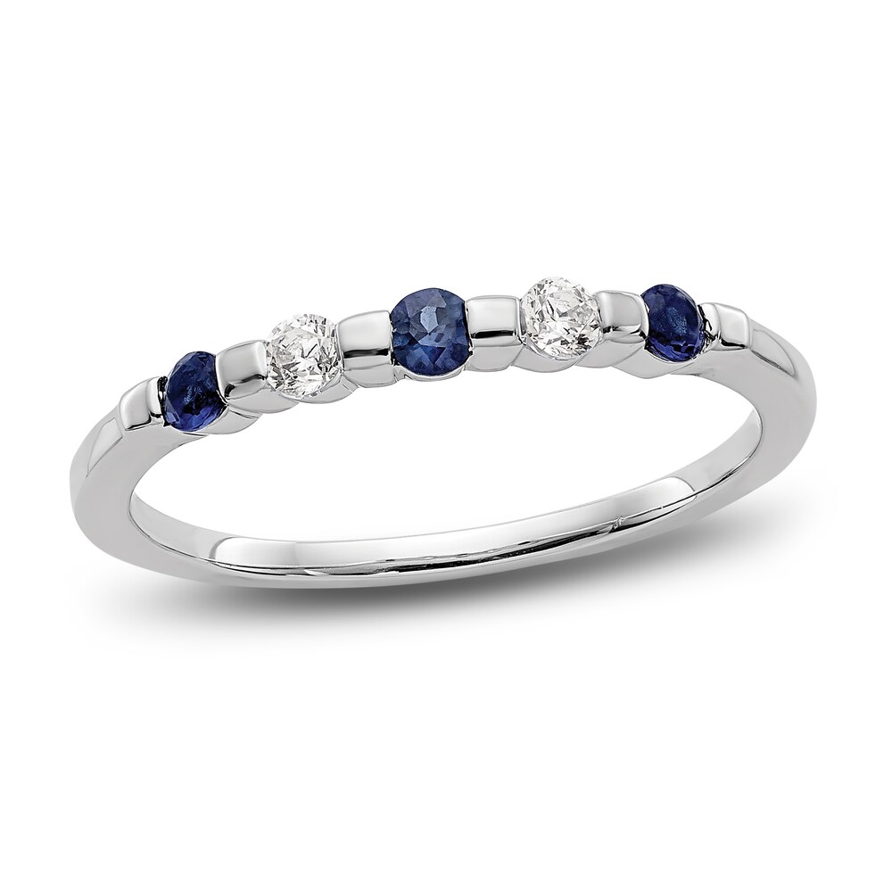 Natural Blue Sapphire Stackable Ring 1/10 ct tw Round 14K White Gold S5v9zdZS Natural Blue Sapphire Stackable Ring 1/10 ct tw Round 14K White Gold S5v9zdZS