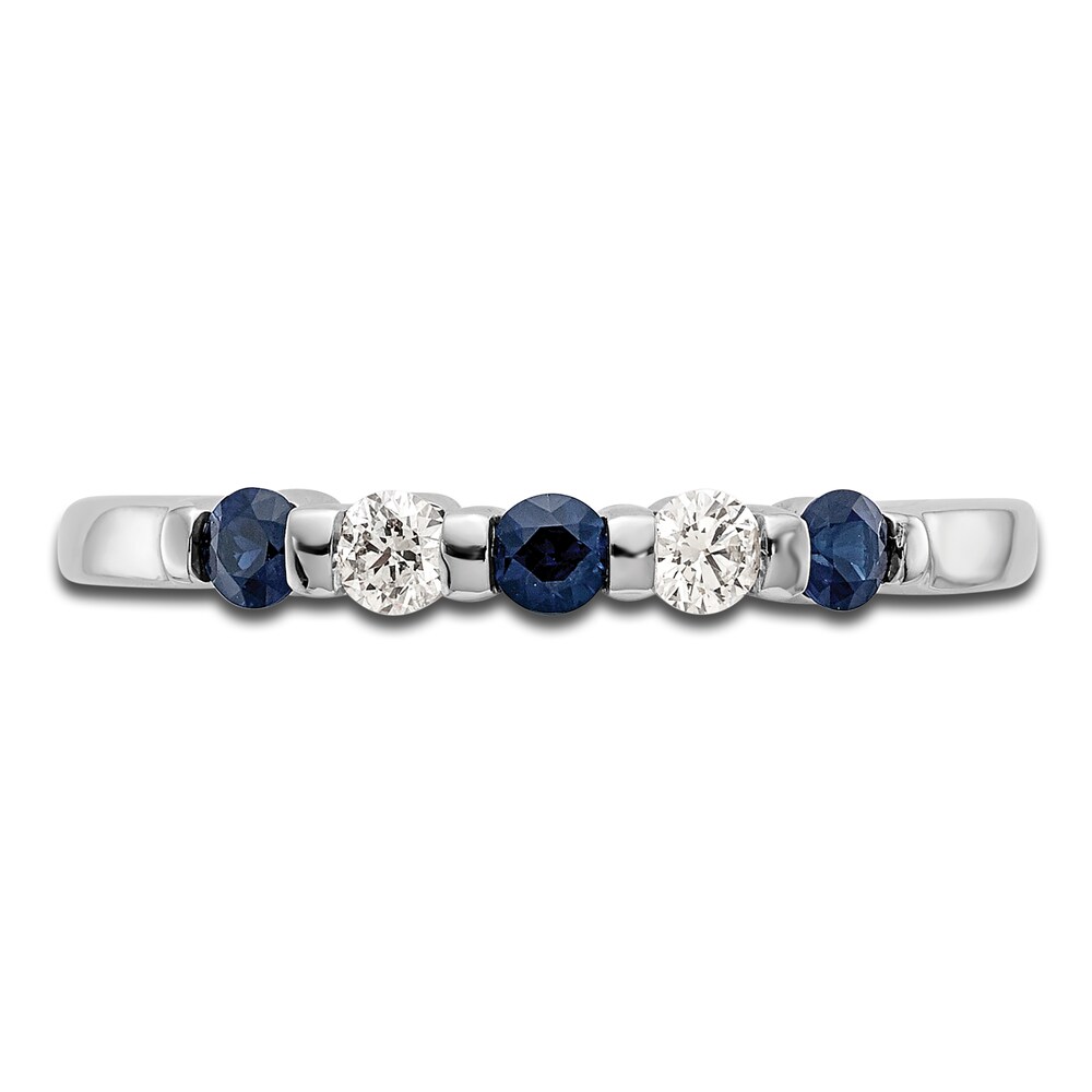 Natural Blue Sapphire Stackable Ring 1/10 ct tw Round 14K White Gold S5v9zdZS Natural Blue Sapphire Stackable Ring 1/10 ct tw Round 14K White Gold S5v9zdZS