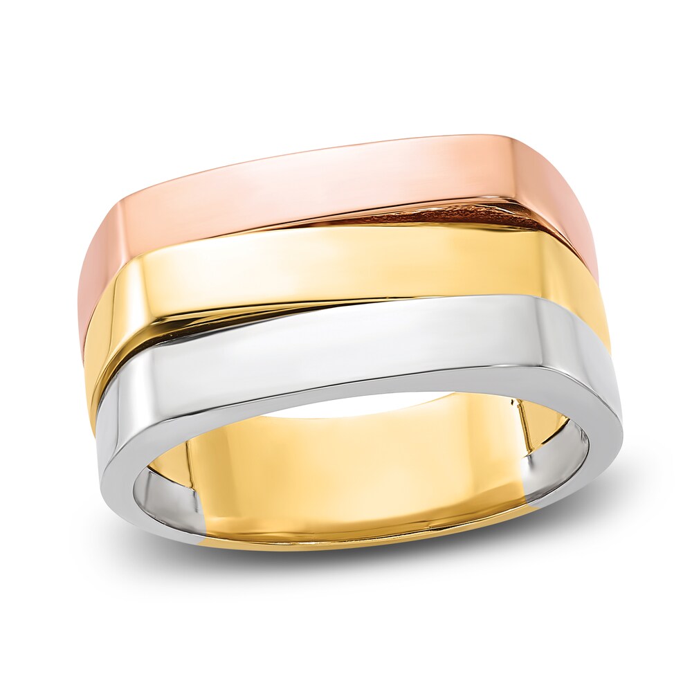 Flat Top Ring 14K Tri-Tone Gold S6thNXUl Flat Top Ring 14K Tri-Tone Gold S6thNXUl