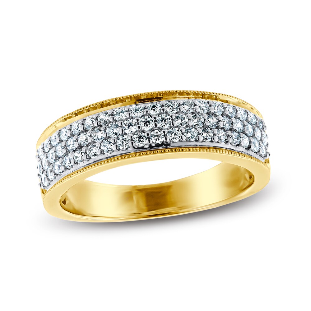 Diamond Anniversary Ring 1/2 ct tw Round 14K Two-Tone Gold S7H4Uz11 Diamond Anniversary Ring 1/2 ct tw Round 14K Two-Tone Gold S7H4Uz11