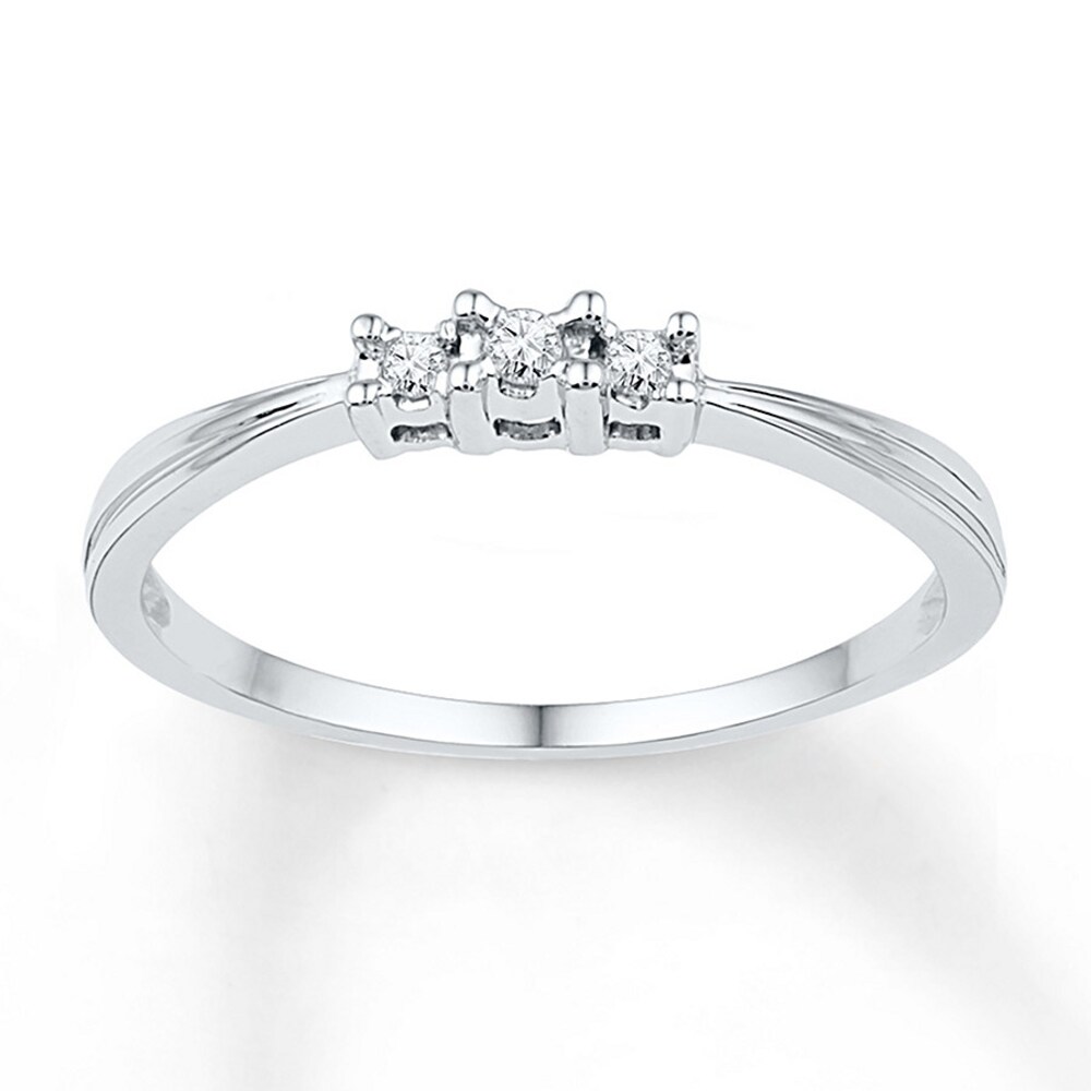 Diamond Promise Ring 1/20 ct tw Round-cut 10K White Gold S8lfyFMX Diamond Promise Ring 1/20 ct tw Round-cut 10K White Gold S8lfyFMX