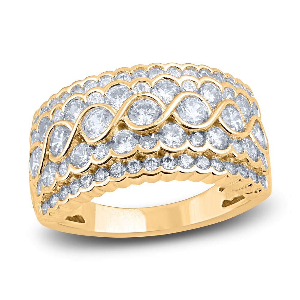 Diamond Wave Anniversary Band 2 ct tw Round 14K Yellow Gold SC97xgoD