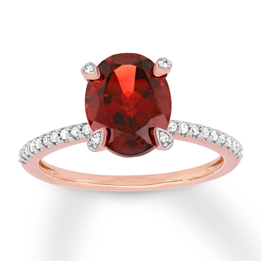 Garnet Ring 1/10 carat tw Diamonds 10K Rose Gold SE5QGncQ Garnet Ring 1/10 carat tw Diamonds 10K Rose Gold SE5QGncQ