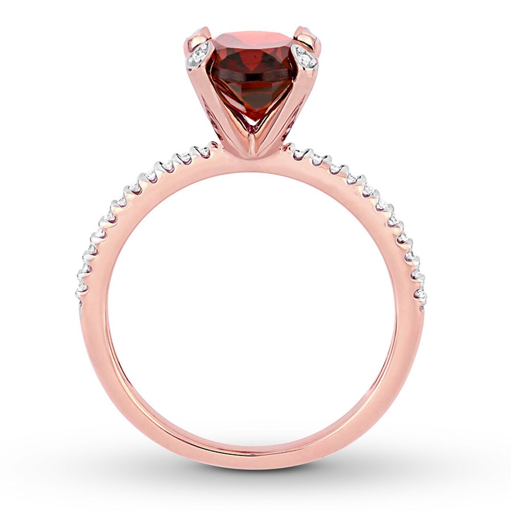 Garnet Ring 1/10 carat tw Diamonds 10K Rose Gold SE5QGncQ
