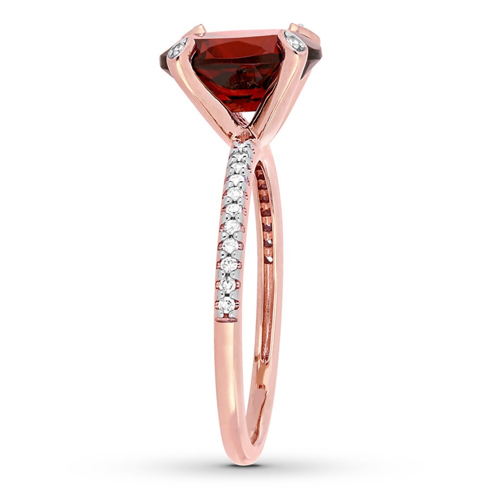Garnet Ring 1/10 carat tw Diamonds 10K Rose Gold SE5QGncQ