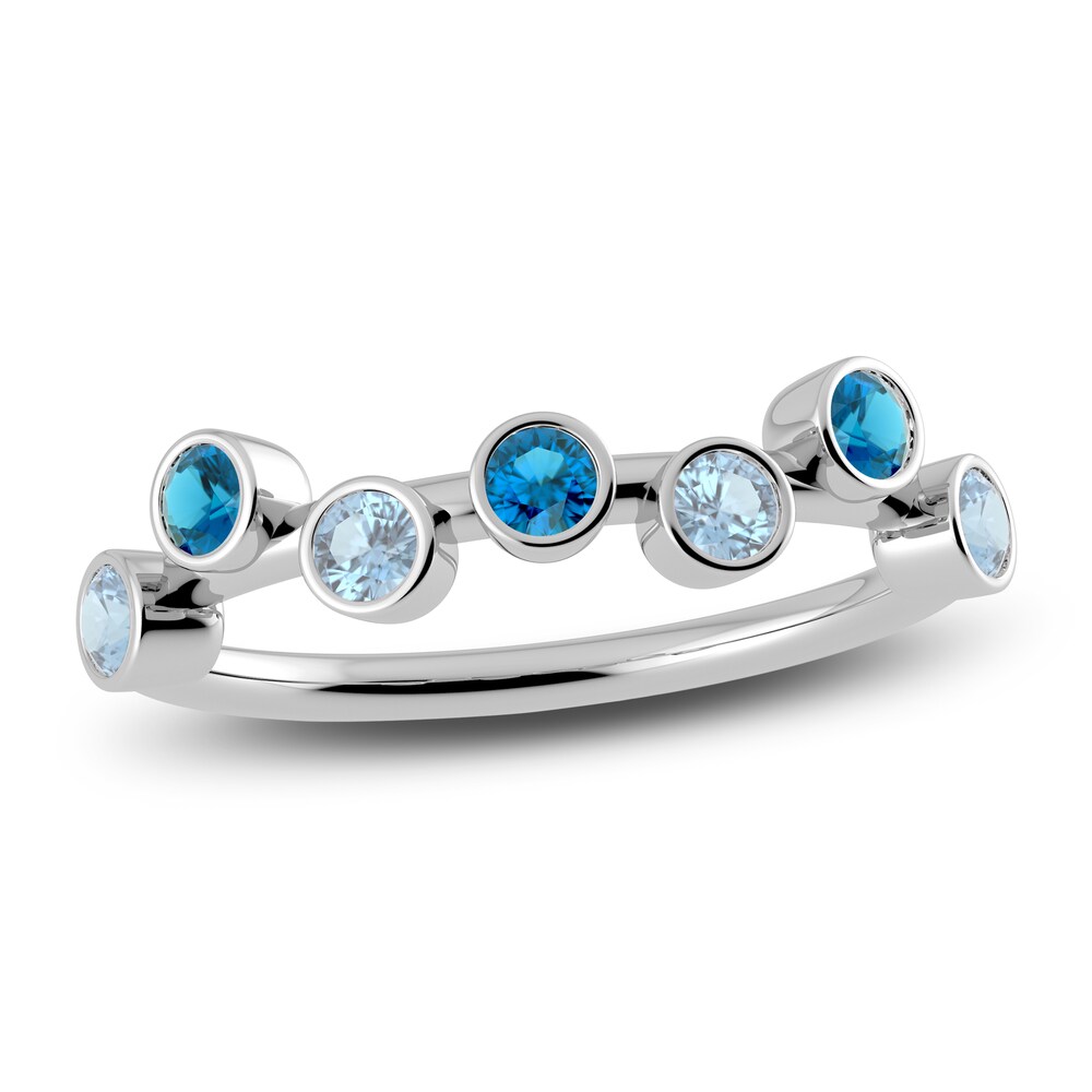 Juliette Maison Natural Blue Zircon & Natural Aquamarine Ring 10K White Gold SHQOQ8PM Juliette Maison Natural Blue Zircon & Natural Aquamarine Ring 10K White Gold SHQOQ8PM