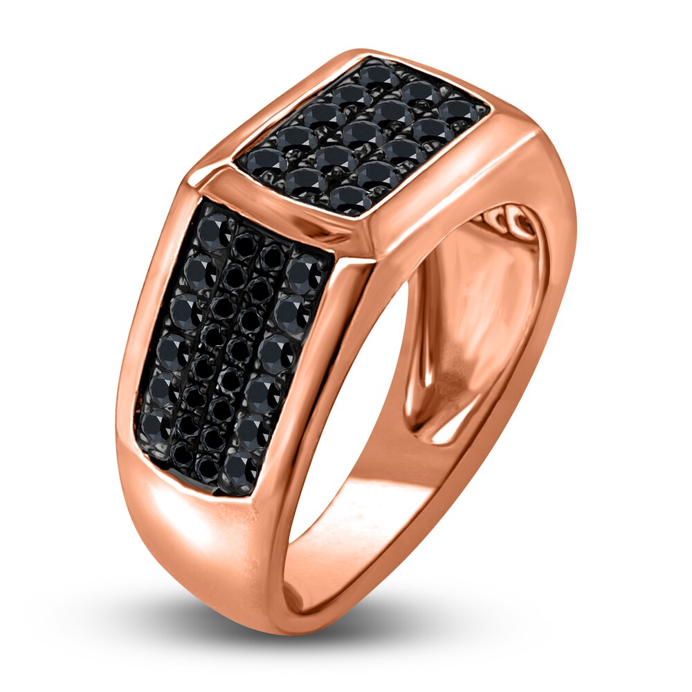 Men\'s Black Diamond Anniversary Ring 3/4 ct tw Round 14K Rose Gold SKGsjlDG Men\'s Black Diamond Anniversary Ring 3/4 ct tw Round 14K Rose Gold SKGsjlDG