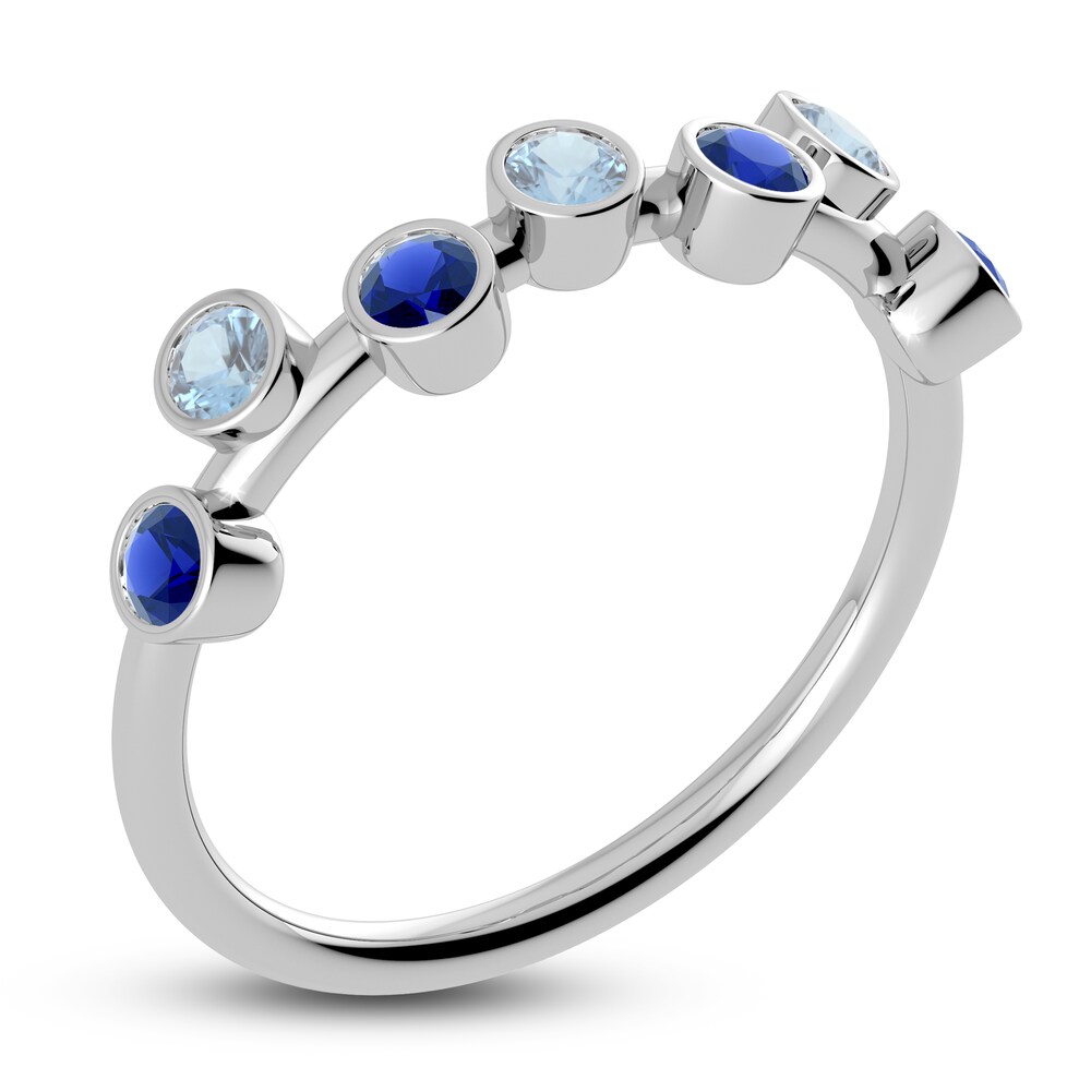 Juliette Maison Natural Aquamarine & Natural Blue Sapphire Ring 10K White Gold SLWK0tIy Juliette Maison Natural Aquamarine & Natural Blue Sapphire Ring 10K White Gold SLWK0tIy