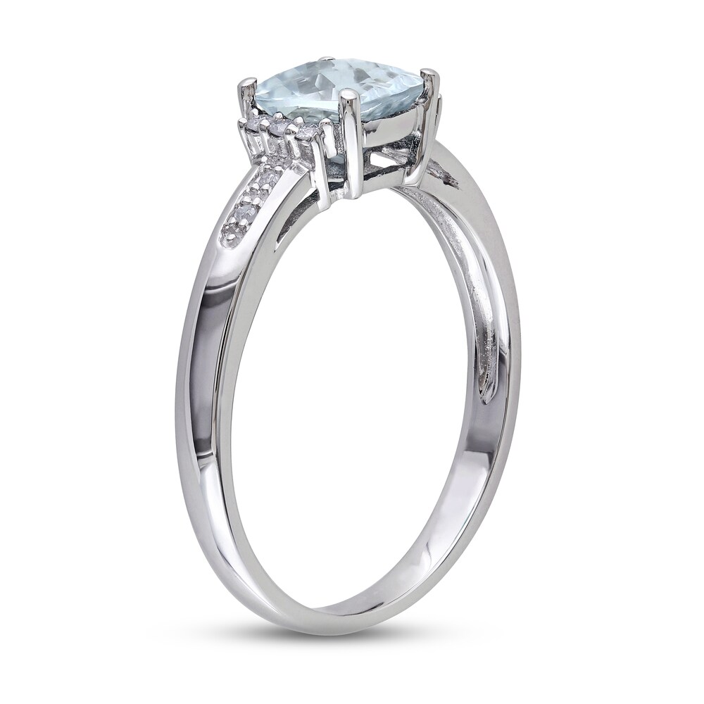 Aquamarine Ring 1/20 ct tw Diamonds Sterling Silver SU6XiNU8 Aquamarine Ring 1/20 ct tw Diamonds Sterling Silver SU6XiNU8