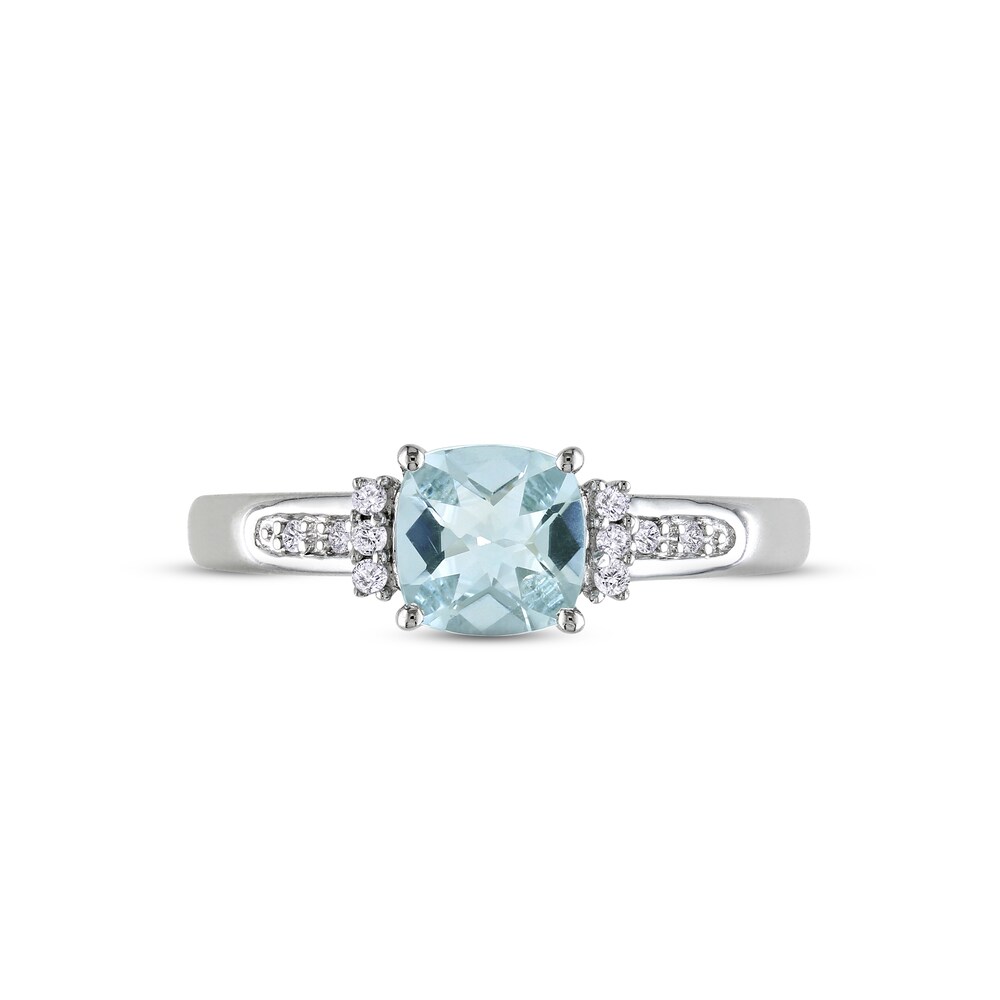 Aquamarine Ring 1/20 ct tw Diamonds Sterling Silver SU6XiNU8 Aquamarine Ring 1/20 ct tw Diamonds Sterling Silver SU6XiNU8