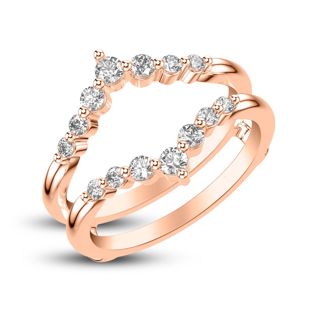 Diamond Chevron Enhancer Ring 1/2 ct tw Round 14K Rose Gold SUaFam8K Diamond Chevron Enhancer Ring 1/2 ct tw Round 14K Rose Gold SUaFam8K