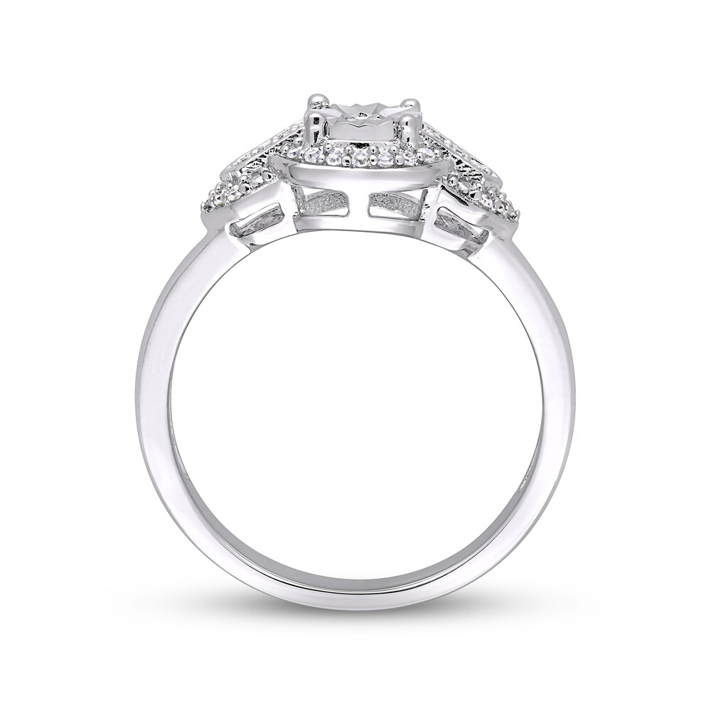Diamond Halo Ring 1/6 ct tw Round Sterling Silver SY8sVRaJ Diamond Halo Ring 1/6 ct tw Round Sterling Silver SY8sVRaJ