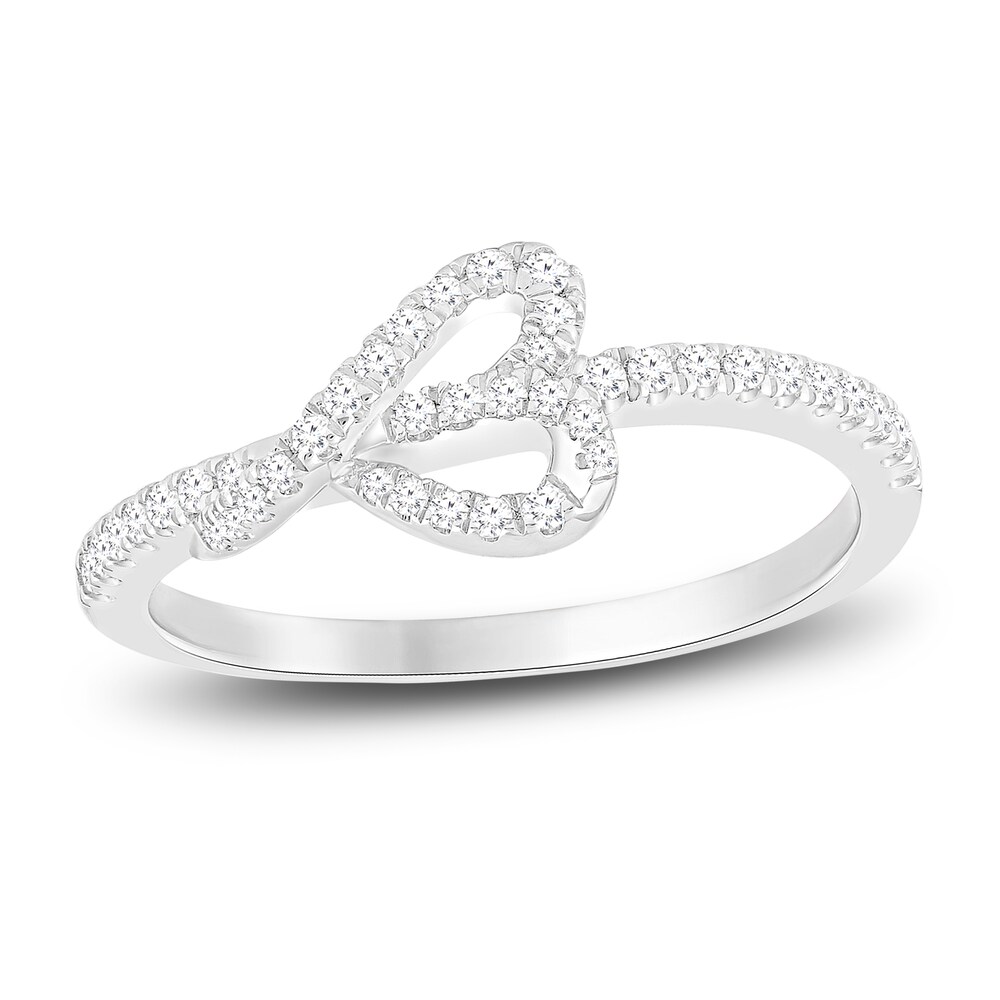Diamond Heart Stack Ring 1/4 ct tw Round 10K White Gold ScFB5hWw Diamond Heart Stack Ring 1/4 ct tw Round 10K White Gold ScFB5hWw
