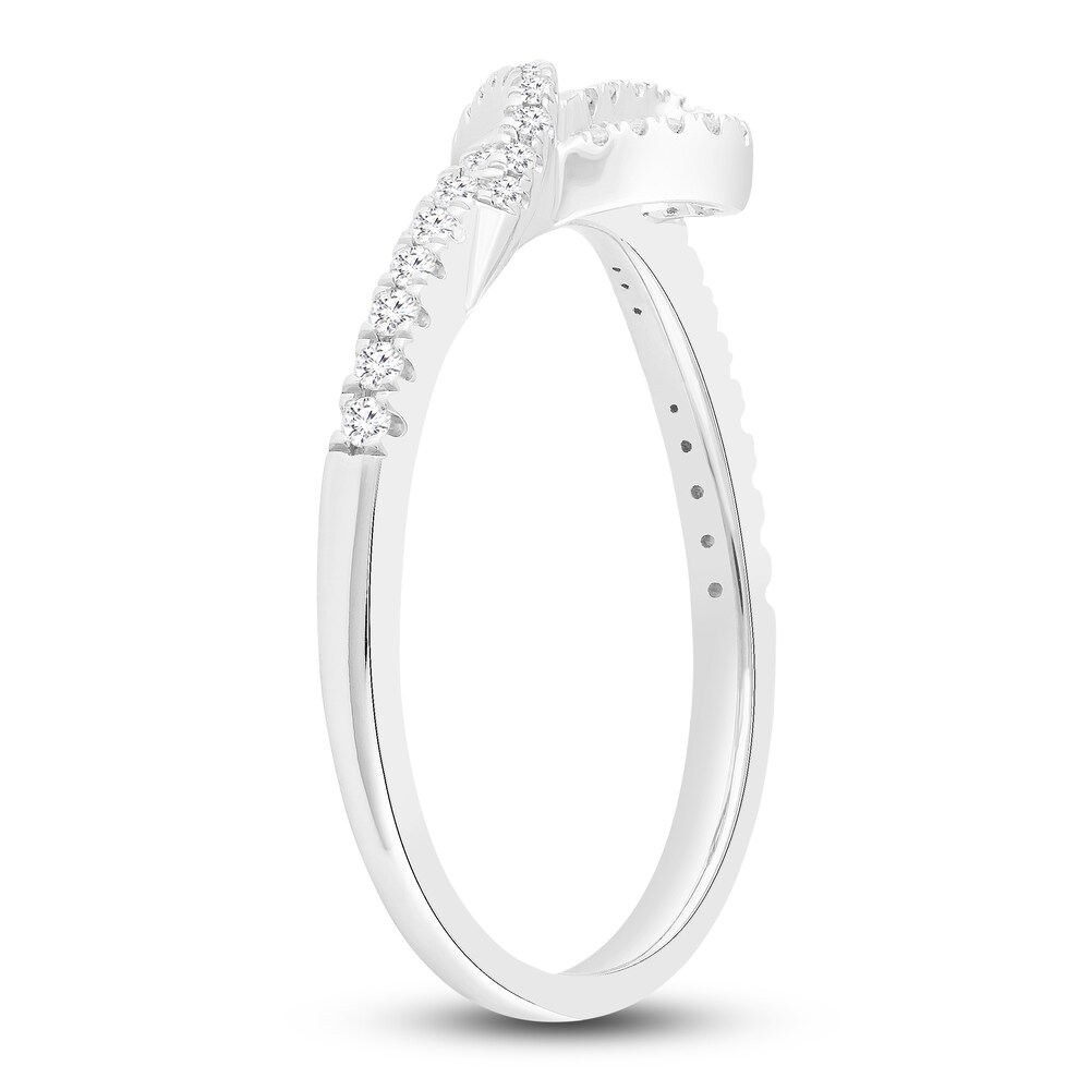 Diamond Heart Stack Ring 1/4 ct tw Round 10K White Gold ScFB5hWw