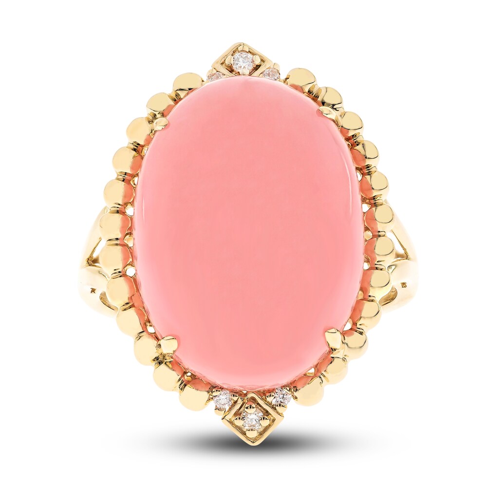 Natural Opal Ring 1/20 ct tw Diamonds 14K Yellow Gold SevDkAh9 Natural Opal Ring 1/20 ct tw Diamonds 14K Yellow Gold SevDkAh9