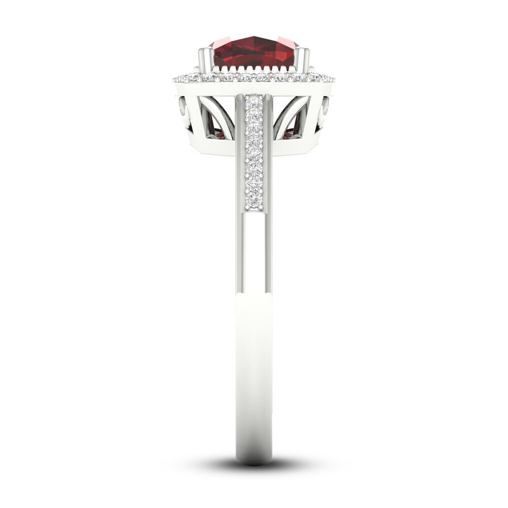 Natural Garnet & Lab-Created White Sapphire Ring Sterling Silver Sih2eIq1 Natural Garnet & Lab-Created White Sapphire Ring Sterling Silver Sih2eIq1