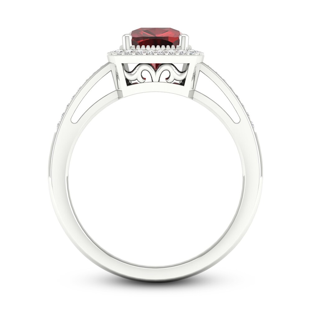 Natural Garnet & Lab-Created White Sapphire Ring Sterling Silver Sih2eIq1 Natural Garnet & Lab-Created White Sapphire Ring Sterling Silver Sih2eIq1