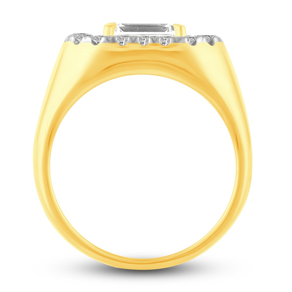 Certified Lab-Created Diamond Halo Ring 2 ct tw Emerald/Round 14K Yellow Gold SnYcMuqT Certified Lab-Created Diamond Halo Ring 2 ct tw Emerald/Round 14K Yellow Gold SnYcMuqT