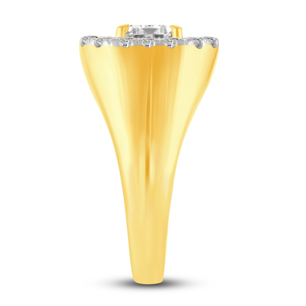 Certified Lab-Created Diamond Halo Ring 2 ct tw Emerald/Round 14K Yellow Gold SnYcMuqT Certified Lab-Created Diamond Halo Ring 2 ct tw Emerald/Round 14K Yellow Gold SnYcMuqT