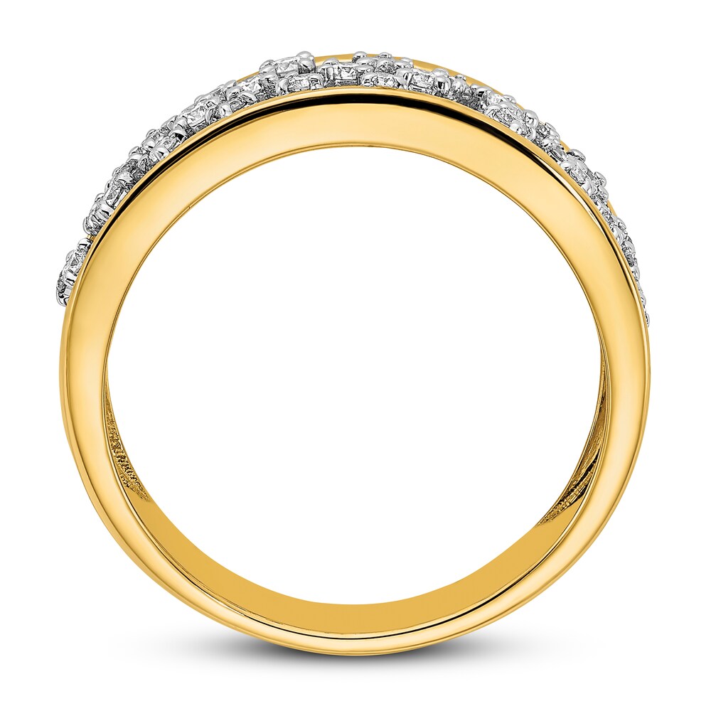 Diamond Cluster Open Ring 1/3 ct tw Round 14K Yellow Gold Sp8kroId Diamond Cluster Open Ring 1/3 ct tw Round 14K Yellow Gold Sp8kroId