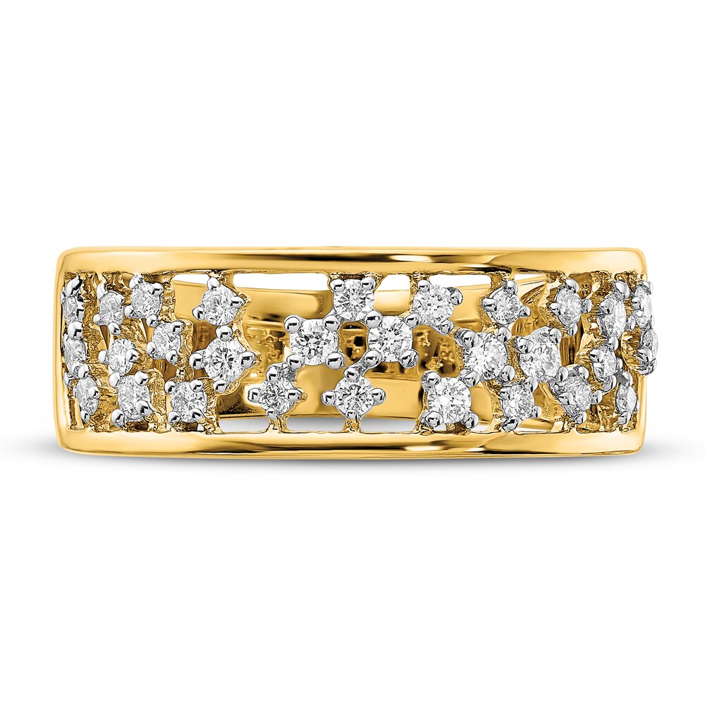 Diamond Cluster Open Ring 1/3 ct tw Round 14K Yellow Gold Sp8kroId Diamond Cluster Open Ring 1/3 ct tw Round 14K Yellow Gold Sp8kroId