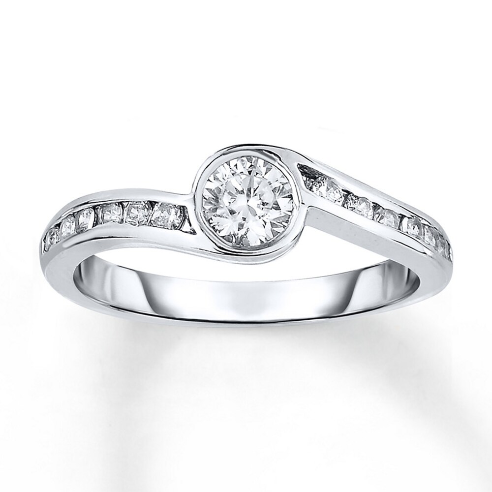 Diamond Engagement Ring 5/8 ct tw Round-cut 14K White Gold SqPOiv7o Diamond Engagement Ring 5/8 ct tw Round-cut 14K White Gold SqPOiv7o
