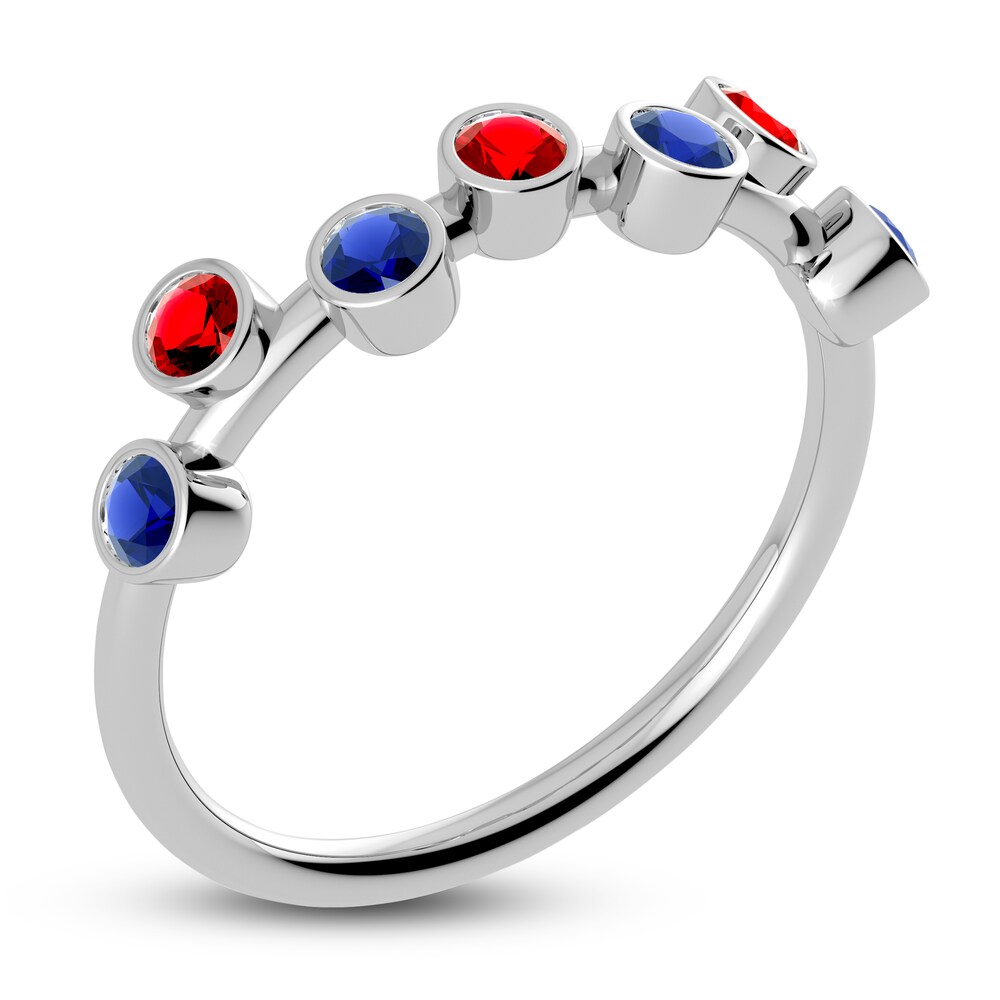 Juliette Maison Natural Ruby & Natural Blue Sapphire Ring 10K White Gold Src3DyW3 Juliette Maison Natural Ruby & Natural Blue Sapphire Ring 10K White Gold Src3DyW3