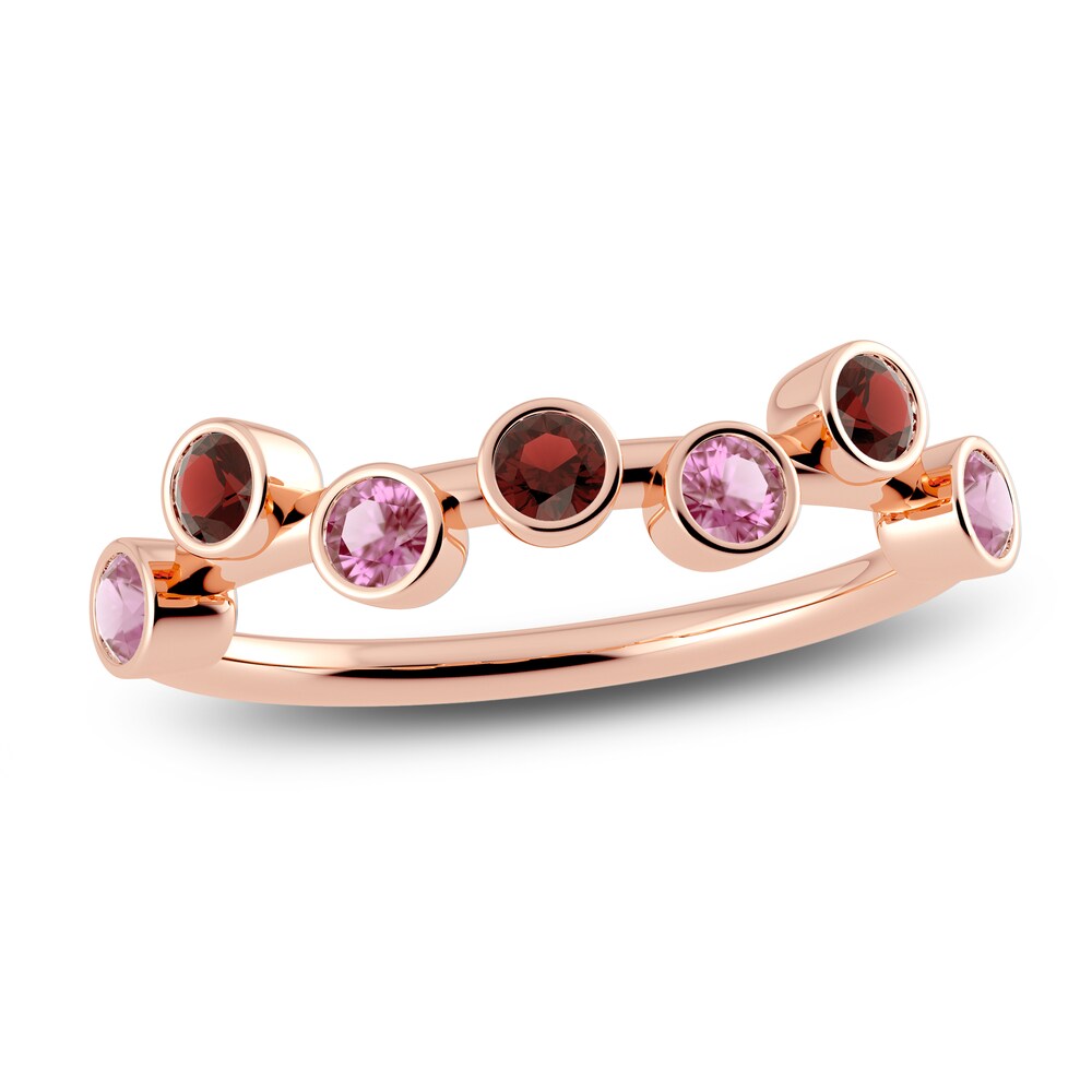 Juliette Maison Natural Pink Tourmaline & Natural Garnet Ring 10K Rose Gold SziTNC2S Juliette Maison Natural Pink Tourmaline & Natural Garnet Ring 10K Rose Gold SziTNC2S
