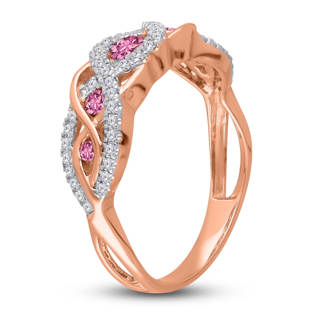 Kallati Natural Pink Sapphire Ring 1/4 ct tw Diamonds 14K Rose Gold T1JnENwv Kallati Natural Pink Sapphire Ring 1/4 ct tw Diamonds 14K Rose Gold T1JnENwv