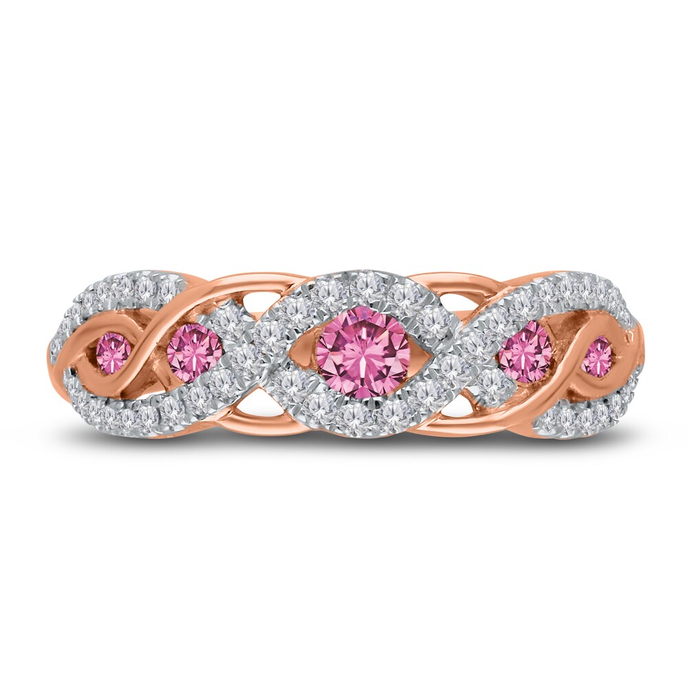 Kallati Natural Pink Sapphire Ring 1/4 ct tw Diamonds 14K Rose Gold T1JnENwv Kallati Natural Pink Sapphire Ring 1/4 ct tw Diamonds 14K Rose Gold T1JnENwv