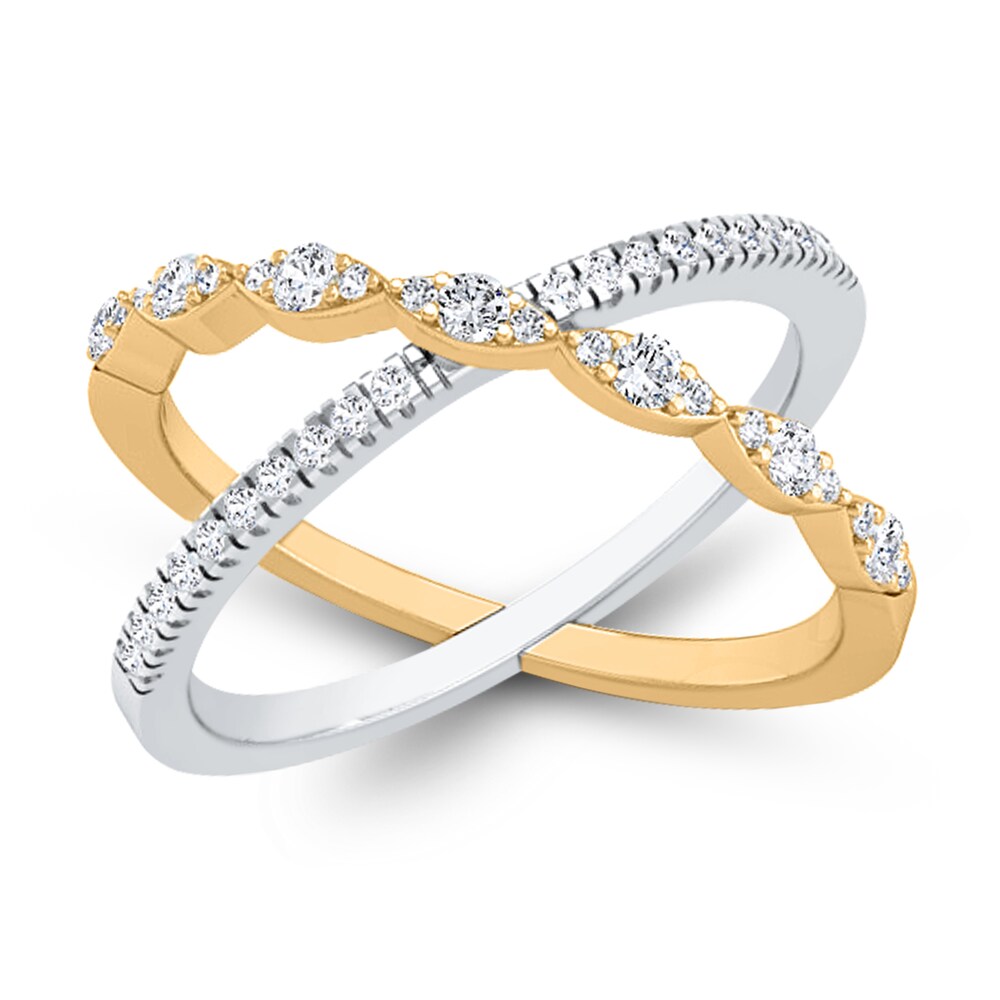 Diamond Ring 1/4 ct tw Round 10K Two-Tone Gold TAqEM19s Diamond Ring 1/4 ct tw Round 10K Two-Tone Gold TAqEM19s