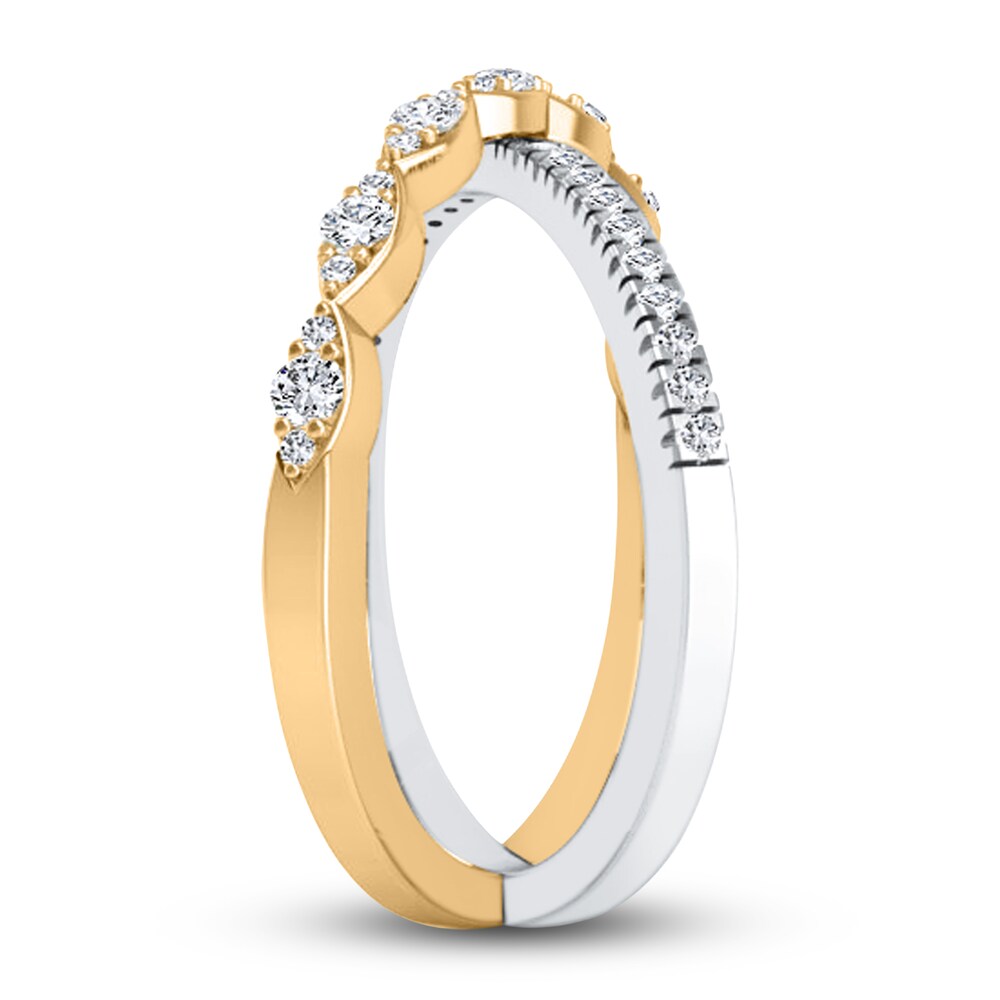 Diamond Ring 1/4 ct tw Round 10K Two-Tone Gold TAqEM19s Diamond Ring 1/4 ct tw Round 10K Two-Tone Gold TAqEM19s
