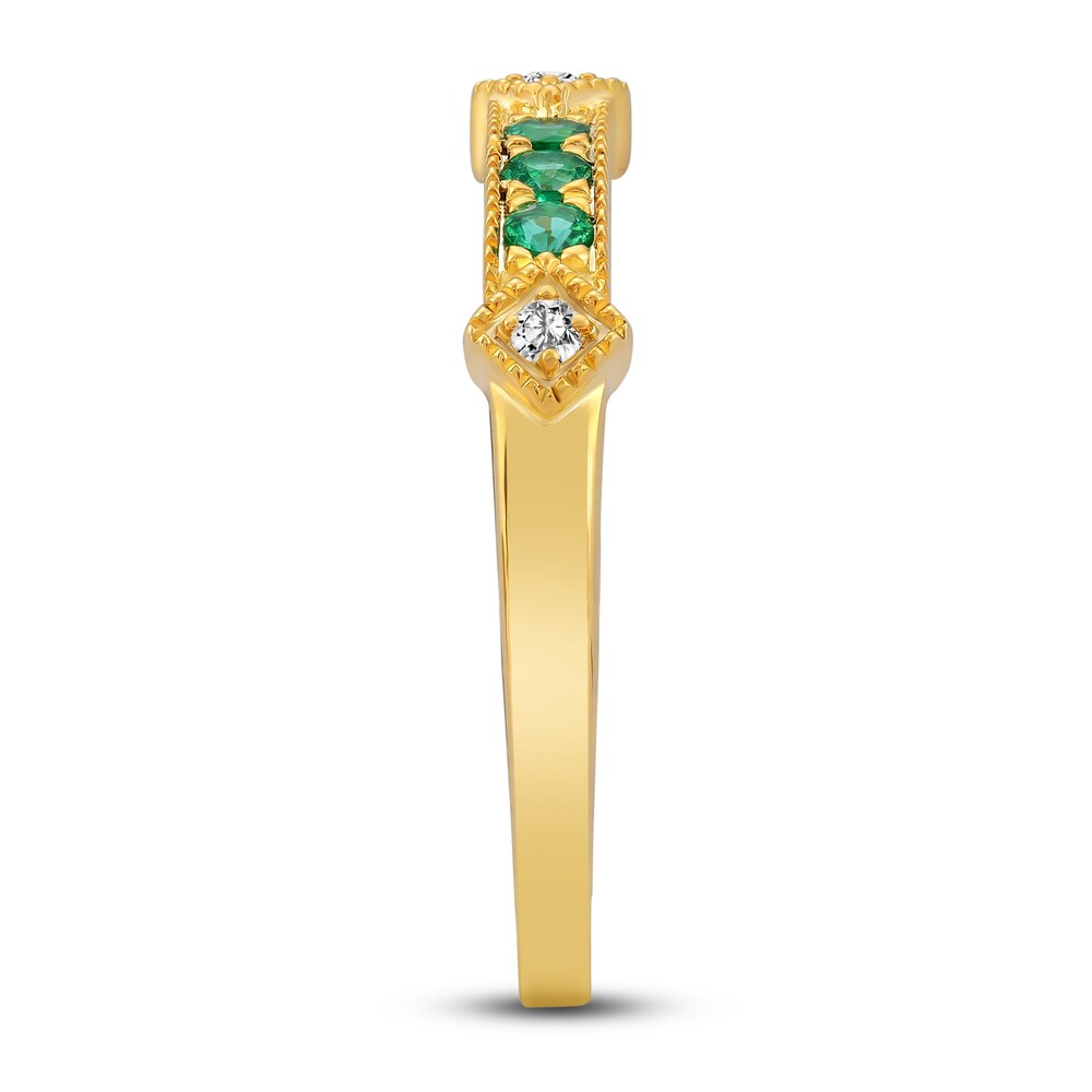 Natural Emerald Ring 1/20 ct tw Diamonds 14K Yellow Gold THkvrnoA Natural Emerald Ring 1/20 ct tw Diamonds 14K Yellow Gold THkvrnoA