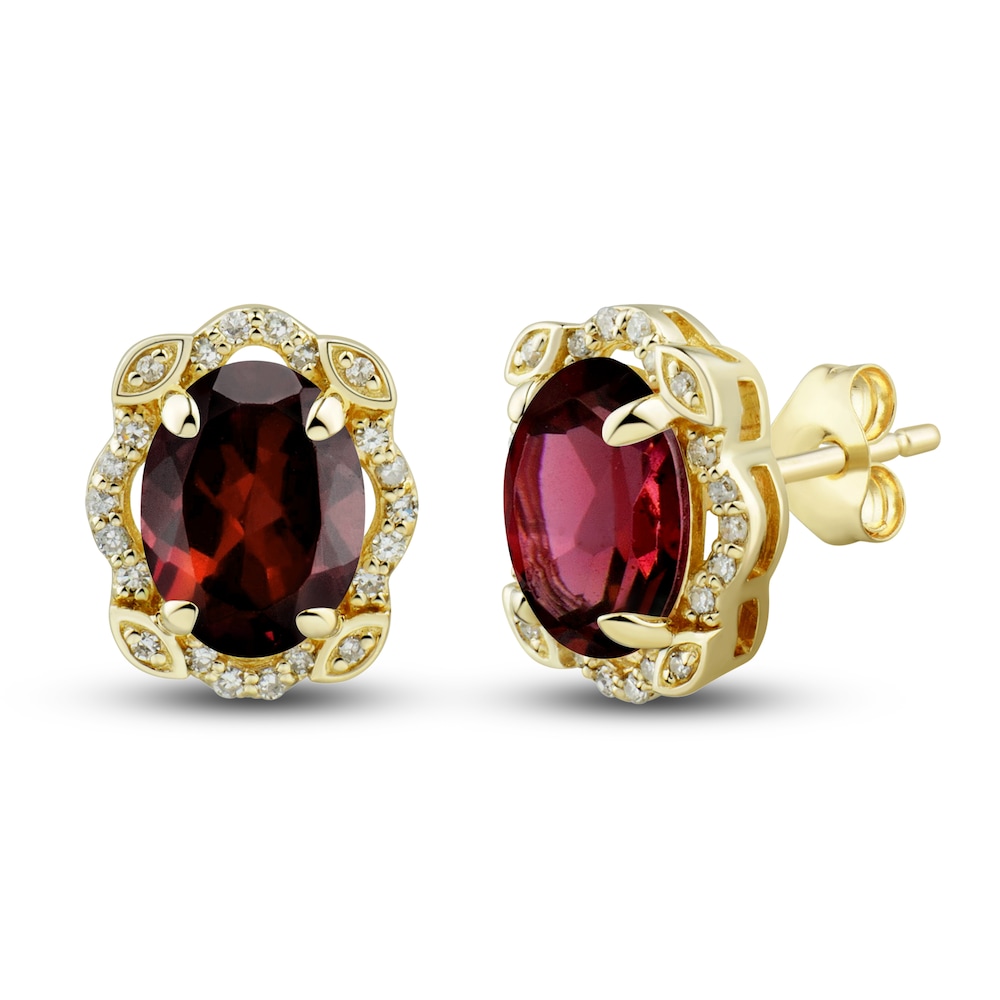Natural Garnet Ring, Earring & Necklace Set 1/3 ct tw Diamonds 10K Yellow Gold TJBgxeso Natural Garnet Ring, Earring & Necklace Set 1/3 ct tw Diamonds 10K Yellow Gold TJBgxeso