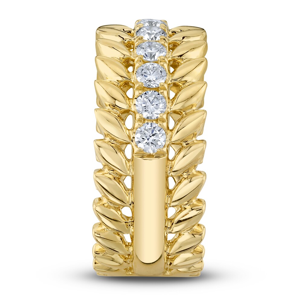 Shy Creation Diamond Leaf Ring 5/8 ct tw Round 14K Yellow Gold SC55022938V2 TMkGM5NW Shy Creation Diamond Leaf Ring 5/8 ct tw Round 14K Yellow Gold SC55022938V2 TMkGM5NW