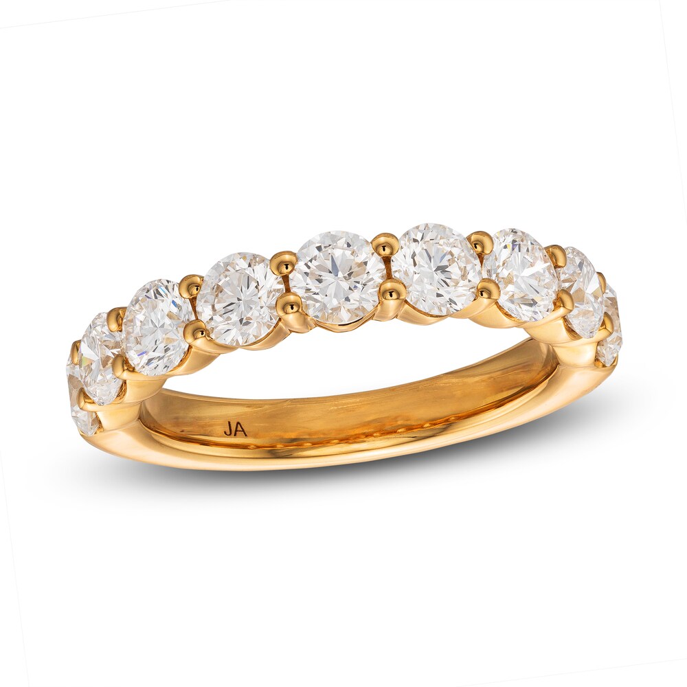 Lab-Created Diamond Anniversary Band 2 ct tw Round 14K Yellow Gold TRcjc3jo Lab-Created Diamond Anniversary Band 2 ct tw Round 14K Yellow Gold TRcjc3jo
