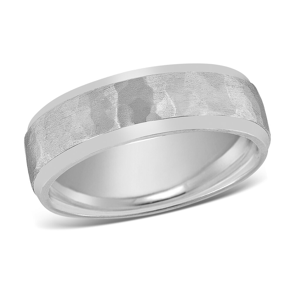 Men's Beveled Wedding Band 14K White Gold 7mm TXzTmkXn Men's Beveled Wedding Band 14K White Gold 7mm TXzTmkXn