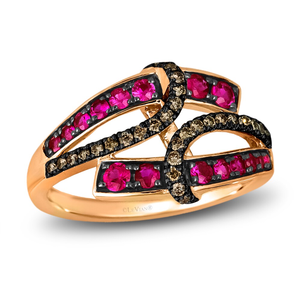 Le Vian Wrapped In Chocolate Natural Pink Sapphire Ring 1/5 ct tw Diamonds 14K Strawberry Gold TbfgbfXH Le Vian Wrapped In Chocolate Natural Pink Sapphire Ring 1/5 ct tw Diamonds 14K Strawberry Gold TbfgbfXH