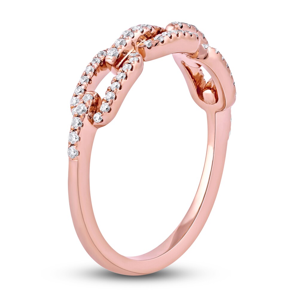 Diamond Oval Link Ring 1/4 ct tw Round 14K Rose Gold TcocV6W8 Diamond Oval Link Ring 1/4 ct tw Round 14K Rose Gold TcocV6W8