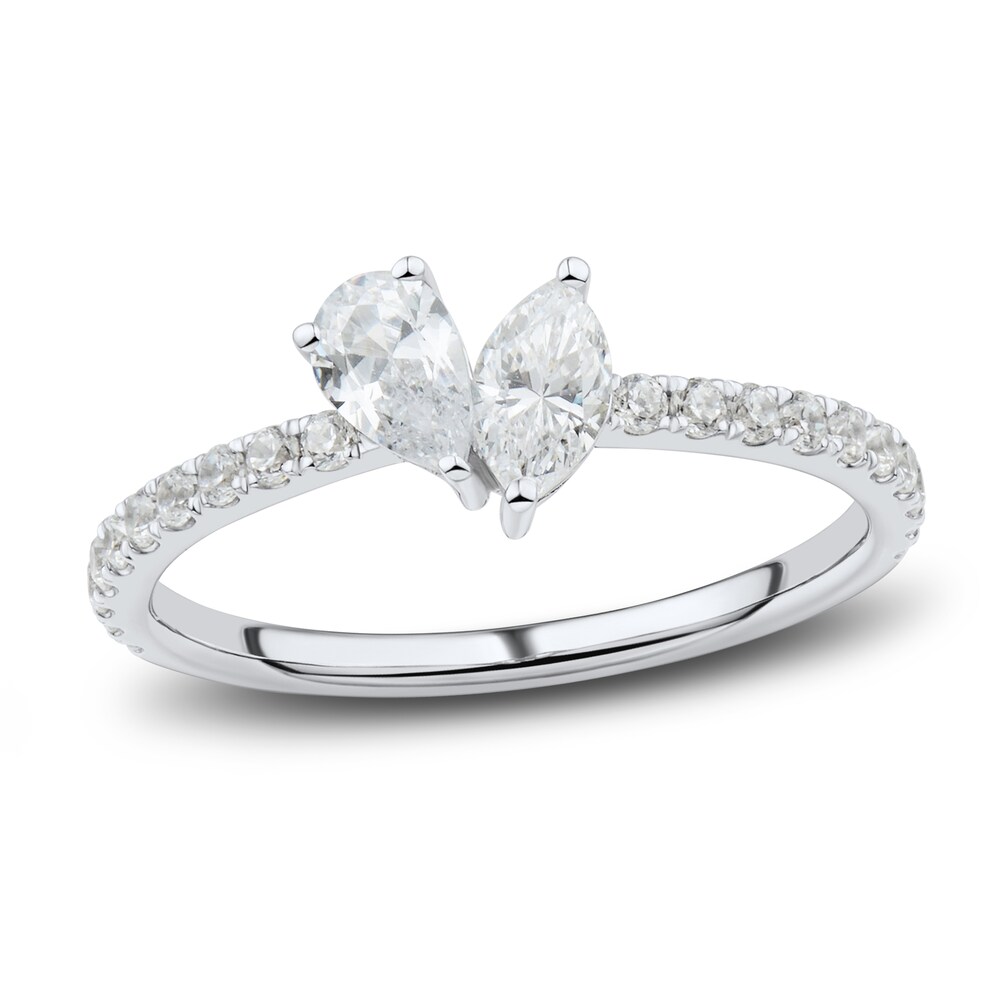 Diamond Two-Stone Engagement Ring 3/4 ct tw Round 14K White Gold TdQWjCp8 Diamond Two-Stone Engagement Ring 3/4 ct tw Round 14K White Gold TdQWjCp8