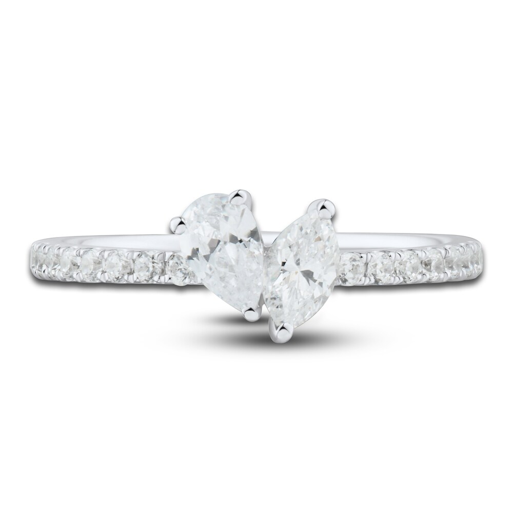 Diamond Two-Stone Engagement Ring 3/4 ct tw Round 14K White Gold TdQWjCp8 Diamond Two-Stone Engagement Ring 3/4 ct tw Round 14K White Gold TdQWjCp8