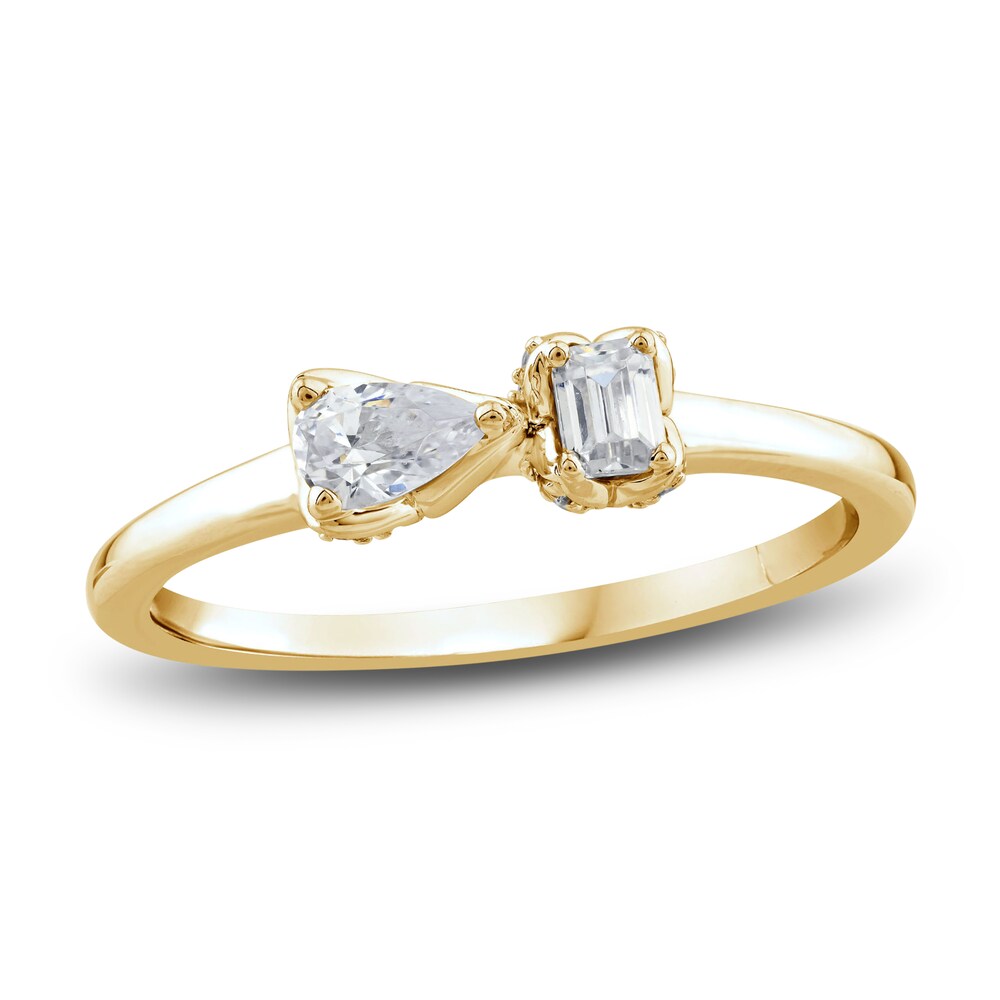 Diamond Ring 1/3 ct tw Emerald/Pear/Round 10K Yellow Gold TiLA7rBT Diamond Ring 1/3 ct tw Emerald/Pear/Round 10K Yellow Gold TiLA7rBT